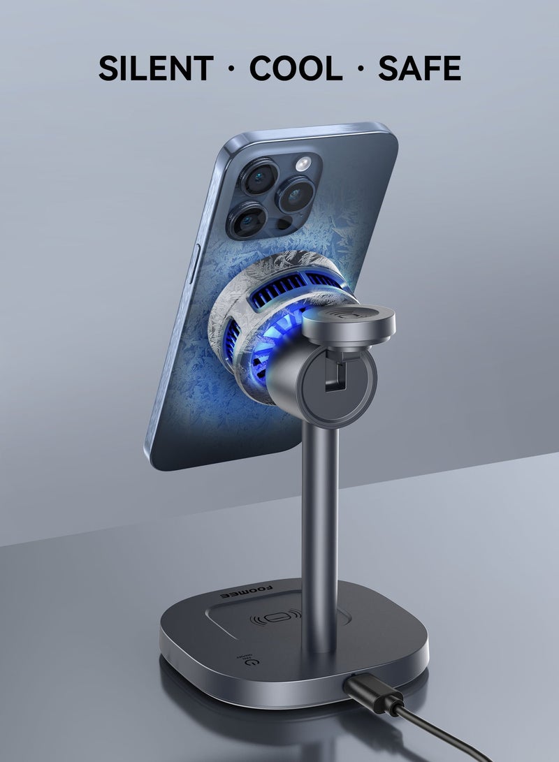 FOOMEE Wireless Charger for iphone 3-in-1 Charging Station Qi2 15W Charging for iPhone Magnetic Wireless Stand for iPhone 17Promax/Pro16/15/14/13 AirPods Apple Watch Includes USB C Charger and Cable - Image 3